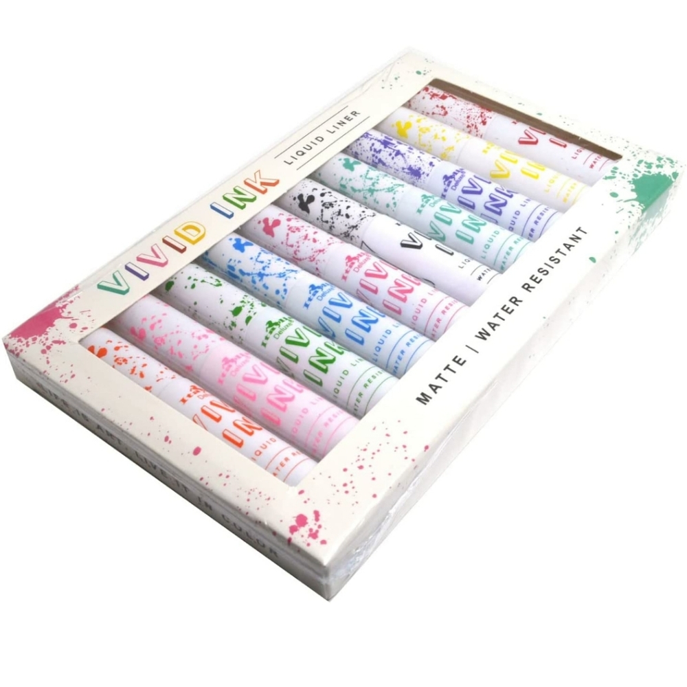 Set of 10 Vivid Bright Ink Eyeliners
